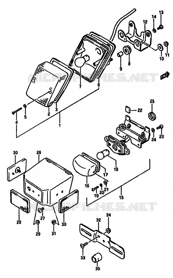 FEU ARRIERE Suzuki MOTO 600 DR 1989  DR600SK(E2)