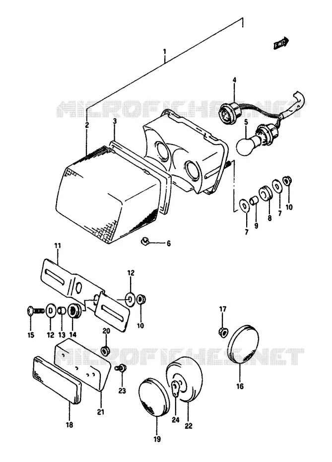 FEU ARRIERE Suzuki MOTO 650 DR 1991  DR650RSUM(L/M)