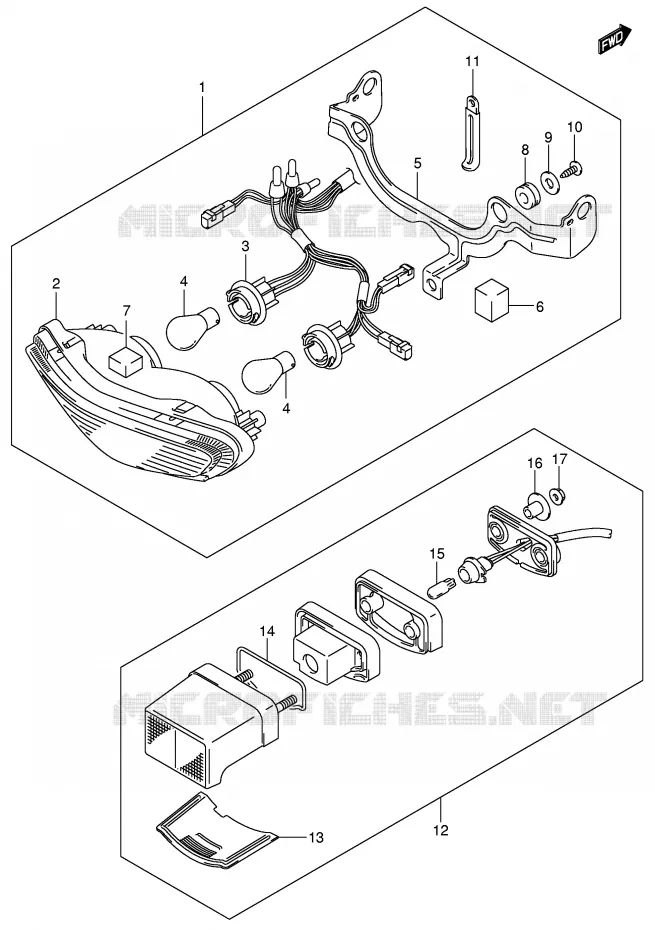 FEU ARRIERE Suzuki MOTO 650 V-STROM 2005  DL650U3K5(E2)