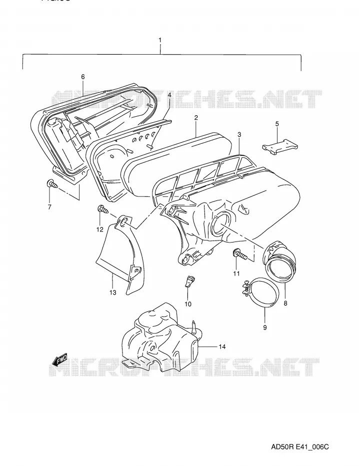 FILTRE A AIR (MODELE M/MODELE R:41) Suzuki SCOOTER 50 AD 1991  AD50WM(E41)