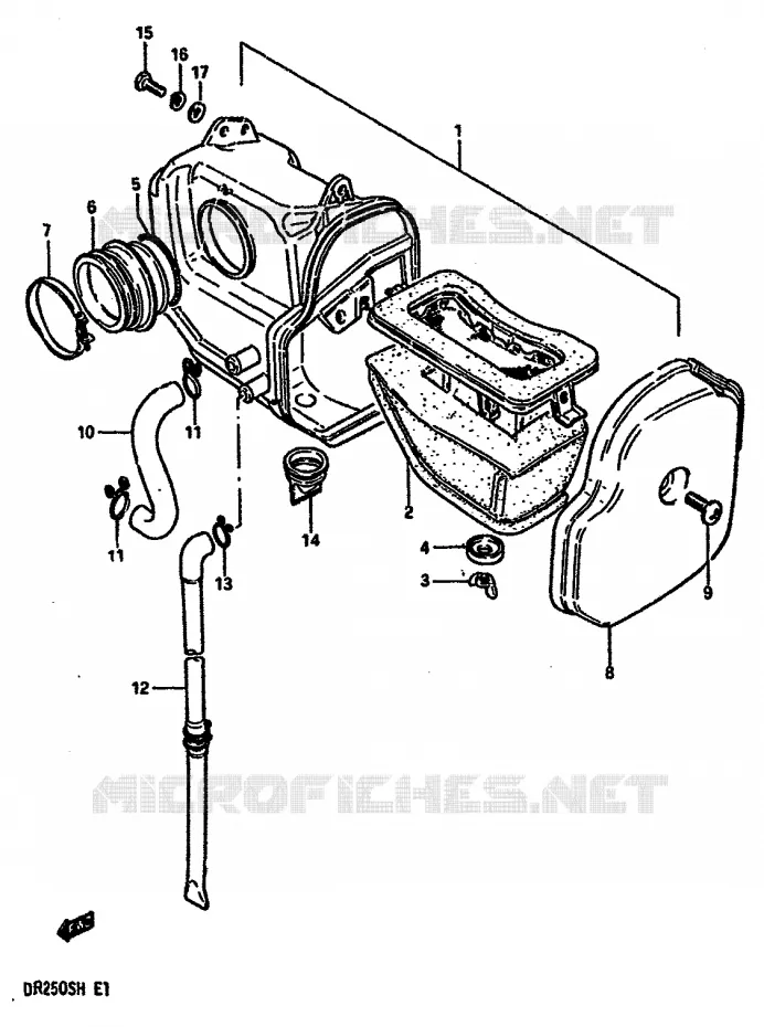 FILTRE A AIR Suzuki MOTO 250 DR 1984  DR250SE(E/F/G/H)