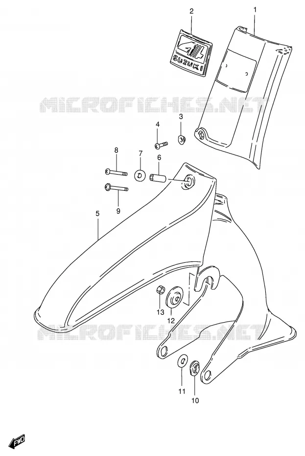 GARDE BOUE AVANT (MODELE G/R/S/V) Suzuki SCOOTER 100 FB 1999  FB100X(E71)