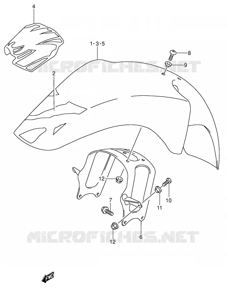 GARDE BOUE AVANT (MODELE M/N/P/R/S) Suzuki MOTO 650 DR 1992  DR650RSEN(E4)