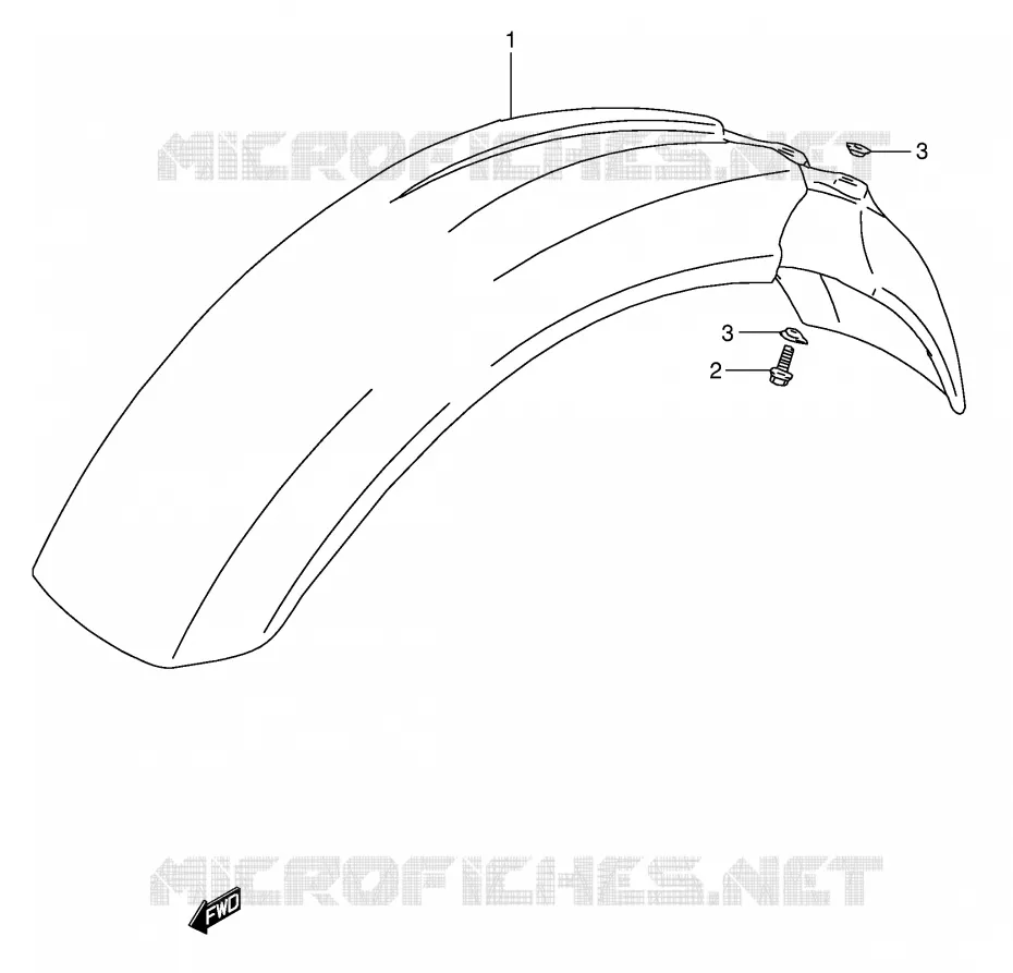 GARDE BOUE AVANT Suzuki MOTO 350 DR 1990  DR350L(E1)