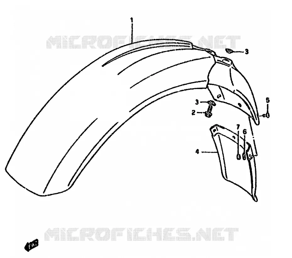 GARDE BOUE AVANT Suzuki MOTO 350 DR 1991  DR350SM(L/M/N/P/R)