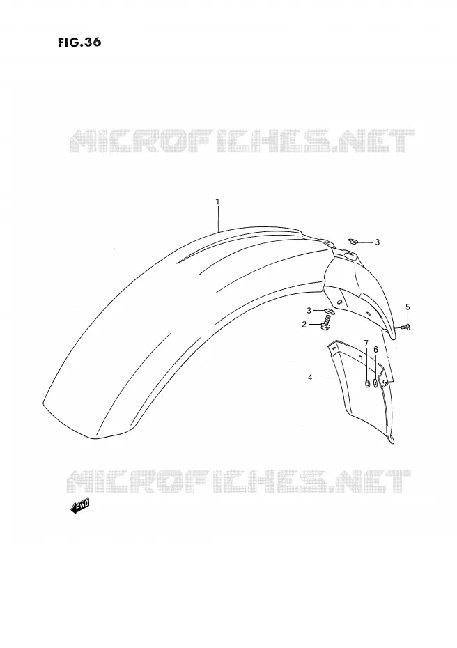 GARDE BOUE AVANT Suzuki MOTO 350 DR 1992  DR350SHN(E2)