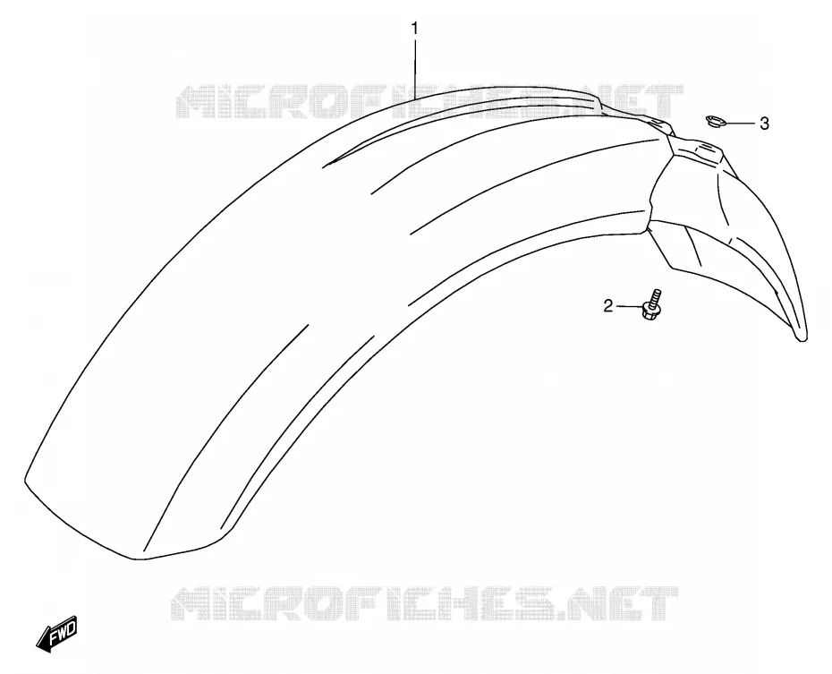 GARDE BOUE AVANT Suzuki MOTO 350 DR 1997  DR350V(E1)