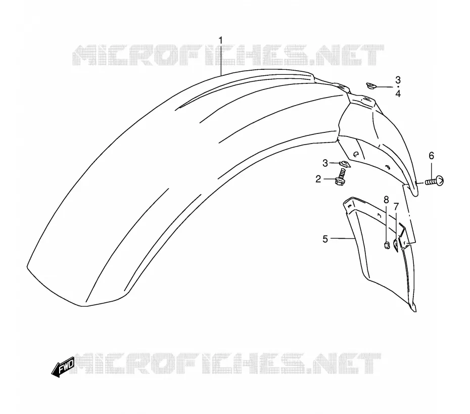 GARDE BOUE AVANT Suzuki MOTO 350 DR 1999  DR350SEX(E2)