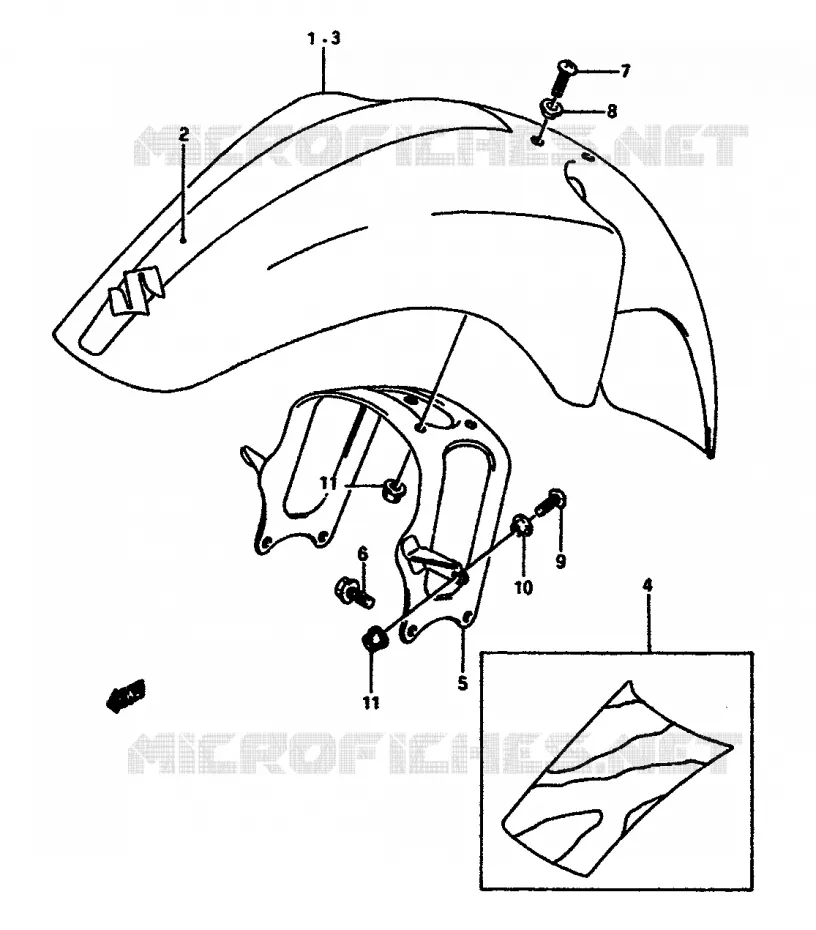 GARDE BOUE AVANT Suzuki MOTO 650 DR 1990  DR650SL(L/M)