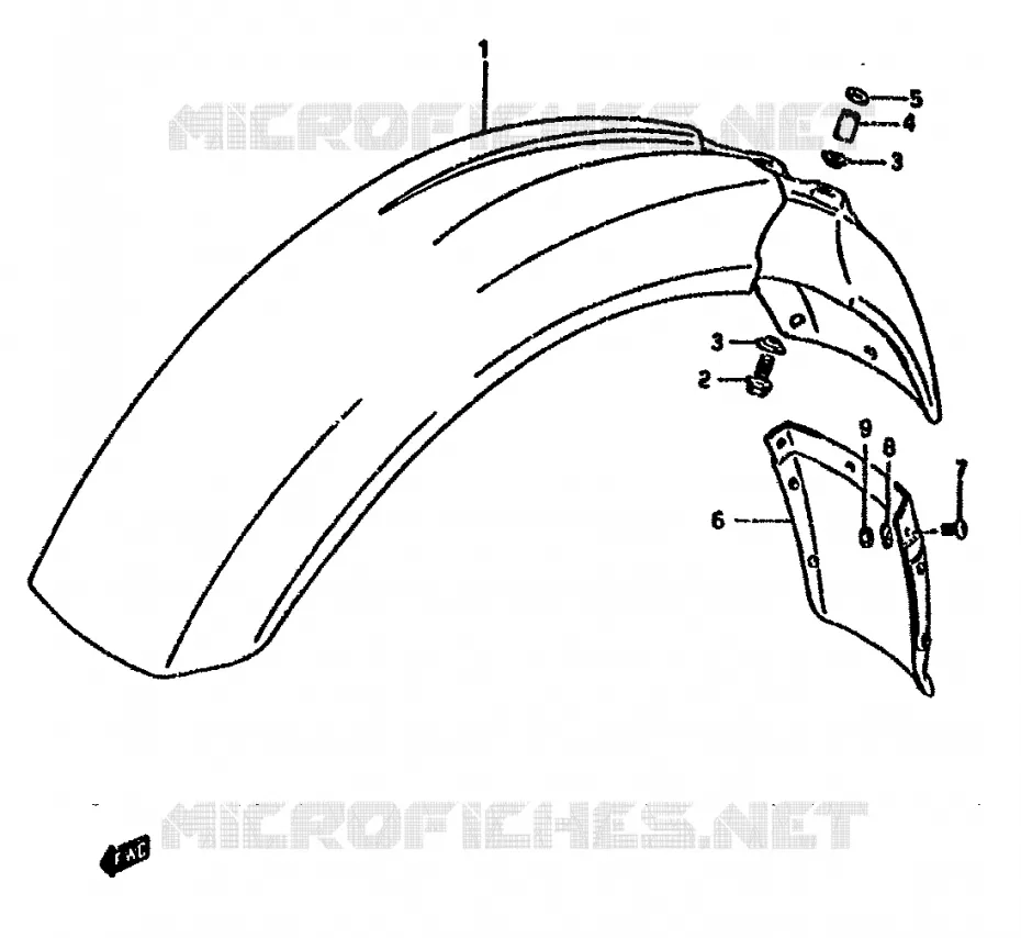 GARDE BOUE AVANT Suzuki MOTO 650 DR 1992  DR650RUN(N/P/R)
