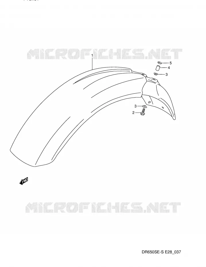 GARDE BOUE AVANT Suzuki MOTO 650 DR 1993  DR650SP(E28)