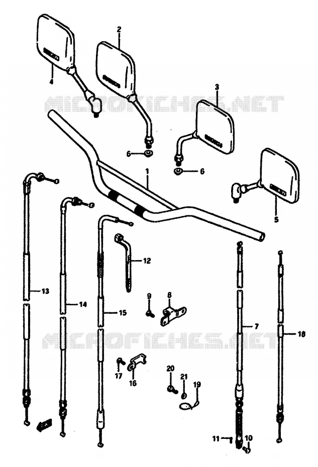 GUIDON - CABLES Suzuki MOTO 600 DR 1988  DR600SJ(E2)