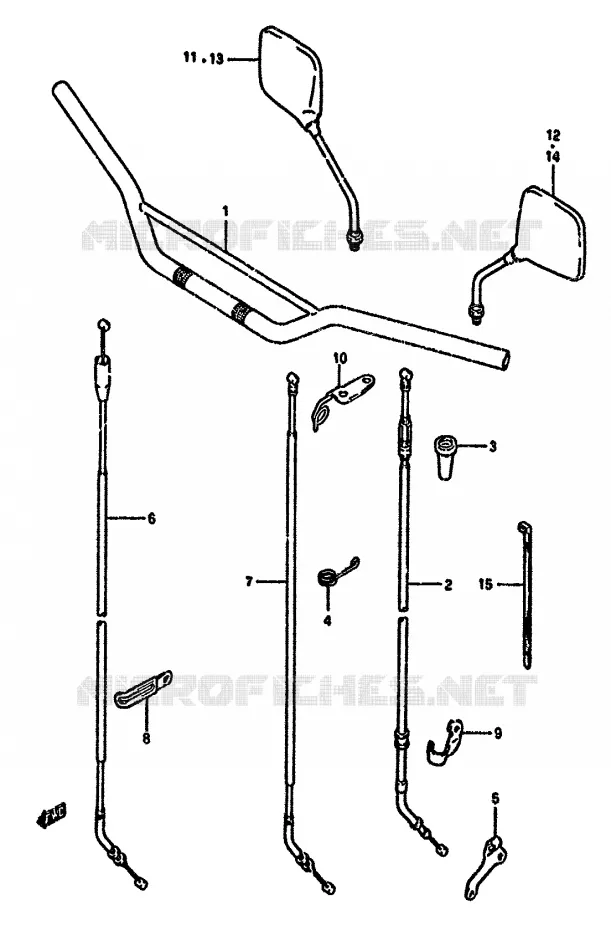 GUIDON (DR350SL/SM,DR350SN/SP/SR E24) Suzuki MOTO 350 DR 1990  DR350SL(L/M/N/P/R)