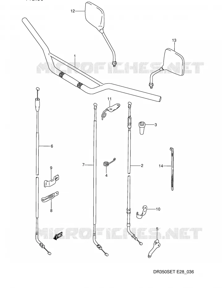 GUIDON (MODELE L/M) Suzuki MOTO 350 DR 1993  DR350SP(E28)