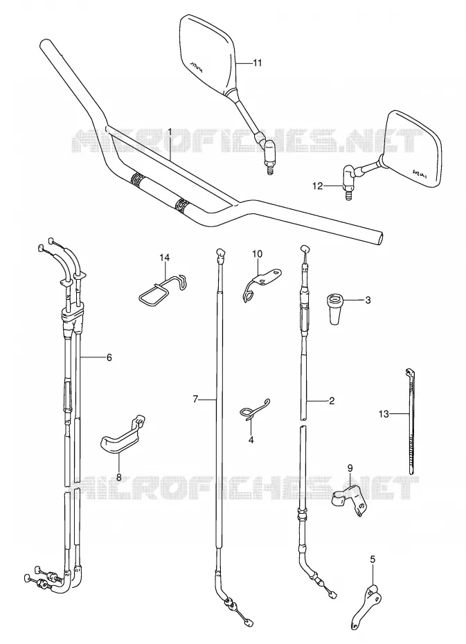GUIDON (MODELE N/P/R E21) Suzuki MOTO 250 DR 1991  DR250SM(E24)