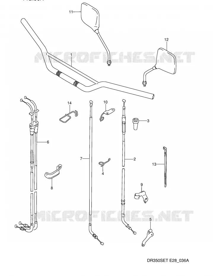 GUIDON (MODELE N/P) Suzuki MOTO 350 DR 1992  DR350SN(E28)
