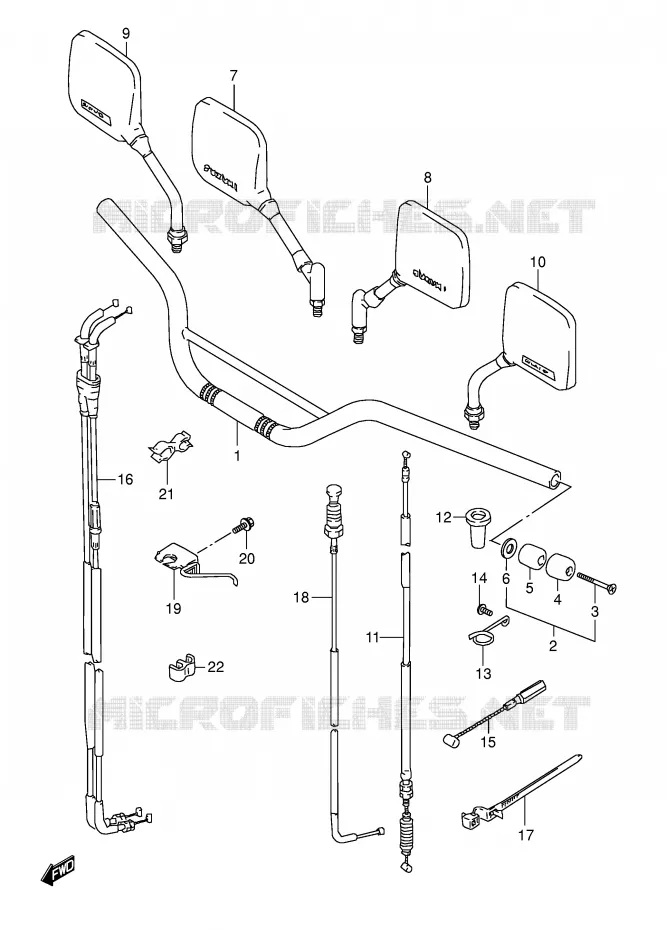 GUIDON (MODELE S) Suzuki MOTO 800 DR 1992  DR800SUN(E4)