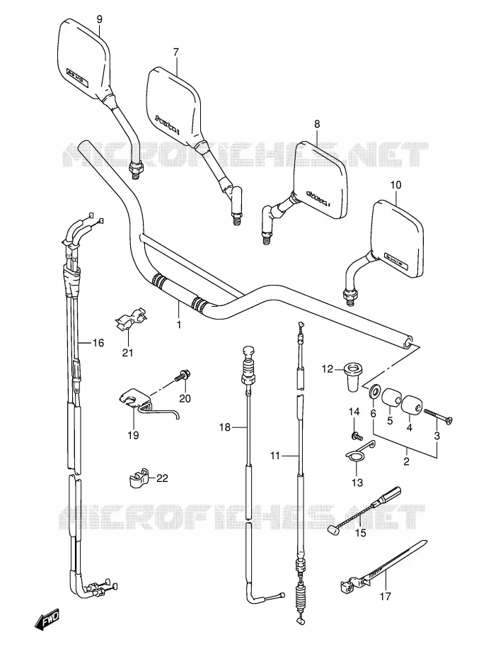 GUIDON (MODELE T) Suzuki MOTO 800 DR 1994  DR800SR(E4)