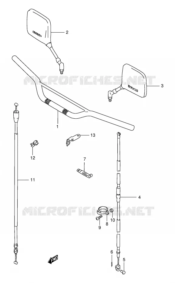 GUIDON Suzuki MOTO 125 DR 1996  DR125SET(E4)