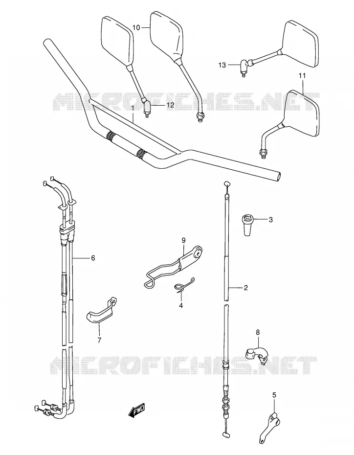 GUIDON Suzuki MOTO 350 DR 1997  DR350SEV(E2)