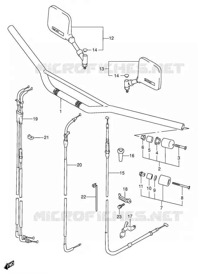 GUIDON Suzuki MOTO 650 DR 2003  DR650SEK3(E3/E28)
