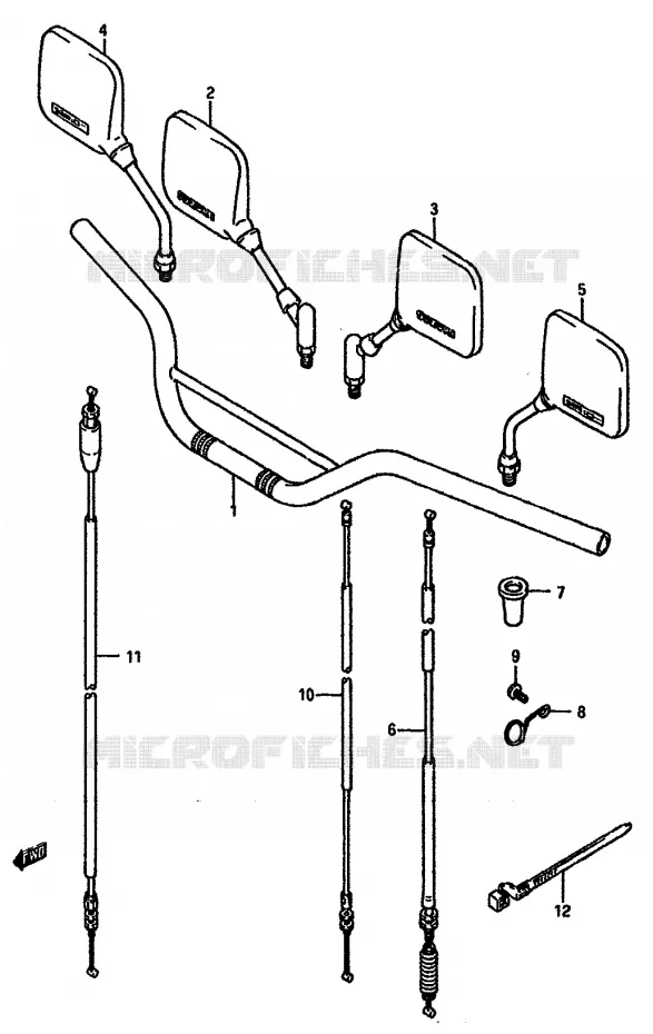 GUIDON Suzuki MOTO 750 DR 1989  DR750SK(J/K)