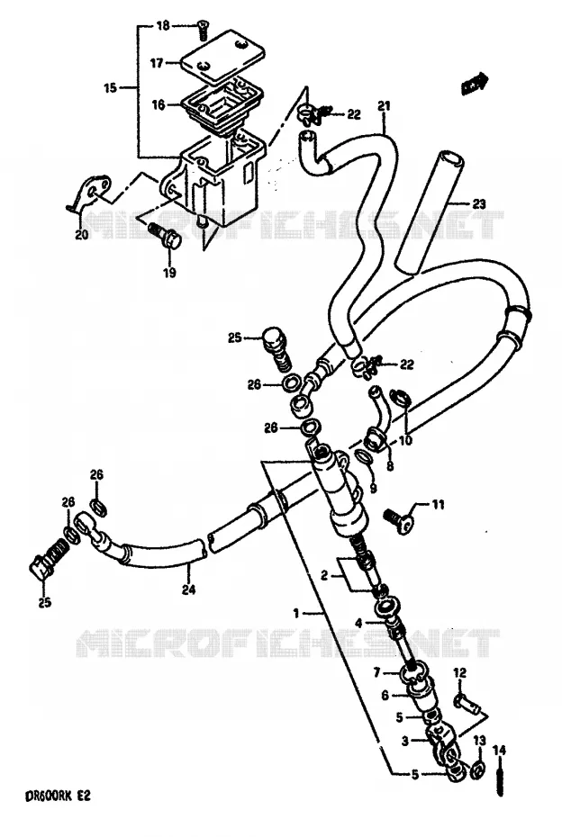 MAITRE CYLINDRE ARRIERE (MODELE K) Suzuki MOTO 600 DR 1988  DR600RUJ(E2)