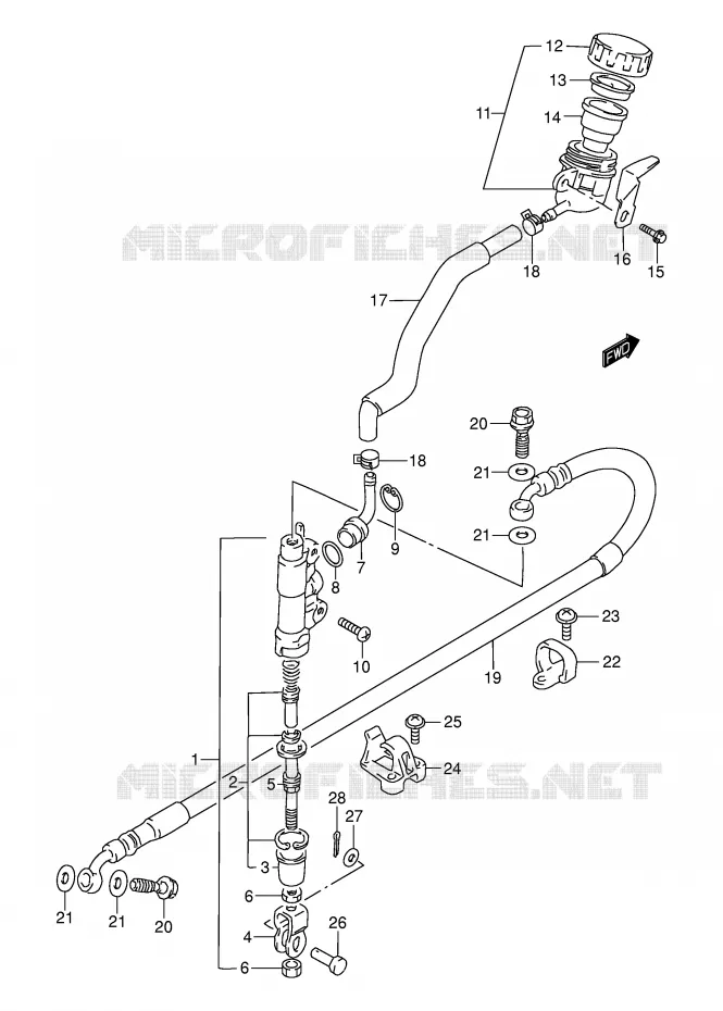 MAITRE CYLINDRE ARRIERE Suzuki MOTO 250 DR 1995  DR250SES(E24)