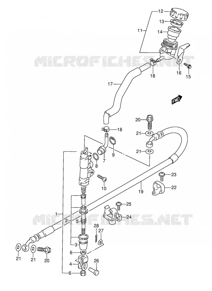 MAITRE CYLINDRE ARRIERE Suzuki MOTO 350 DR 1993  DR350P(E3)