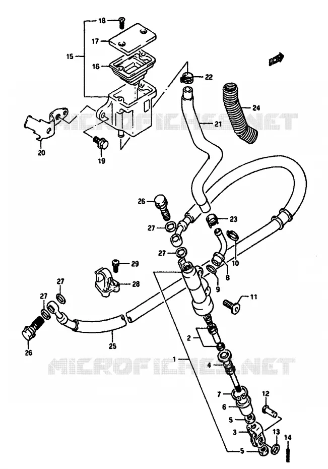 MAITRE CYLINDRE ARRIERE Suzuki MOTO 650 DR 1990  DR650RSUL(L/M)