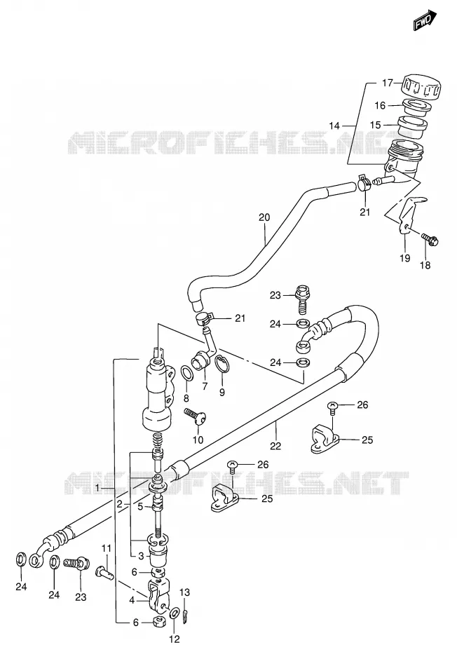 MAITRE CYLINDRE ARRIERE Suzuki MOTO 650 DR 1999  DR650SEX(E4)