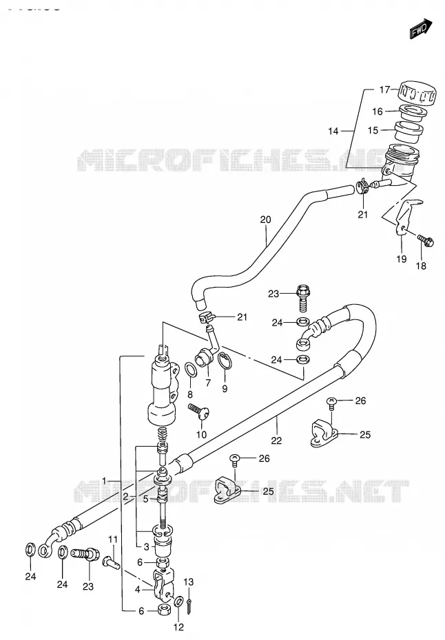 MAITRE CYLINDRE ARRIERE Suzuki MOTO 650 DR 2001  DR650SEK1(E4)