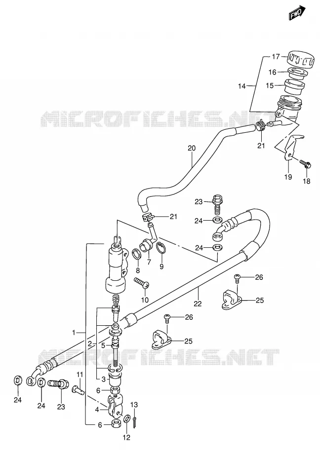 MAITRE CYLINDRE ARRIERE Suzuki MOTO 650 DR 2005  DR650SEK5(E3/E28)