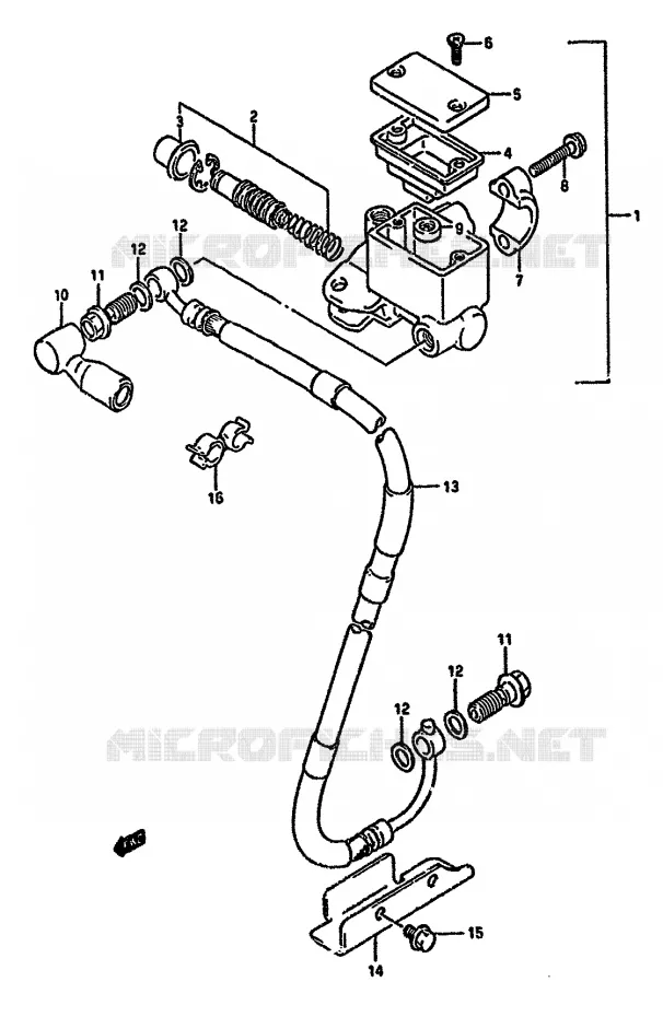MAITRE CYLINDRE AVANT (DR350SHN/SHP/SHR) Suzuki MOTO 350 DR 1991  DR350SM(L/M/N/P/R)