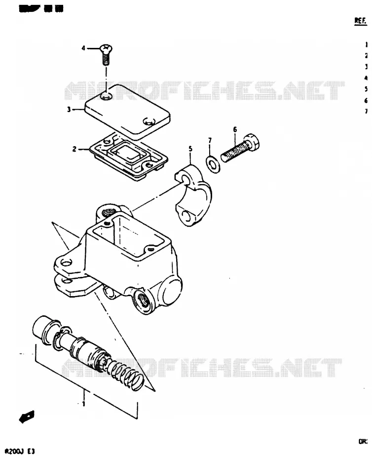 MAITRE CYLINDRE AVANT Suzuki MOTO 200 DR 1987  DR200H(G/H/J)