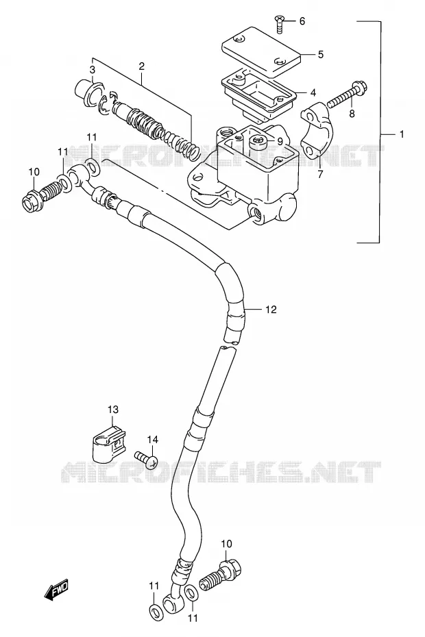 MAITRE CYLINDRE AVANT Suzuki MOTO 200 DR 2000  DR200SEY(E24)