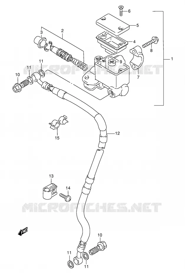 MAITRE CYLINDRE AVANT Suzuki MOTO 350 DR 1995  DR350SES(E2)