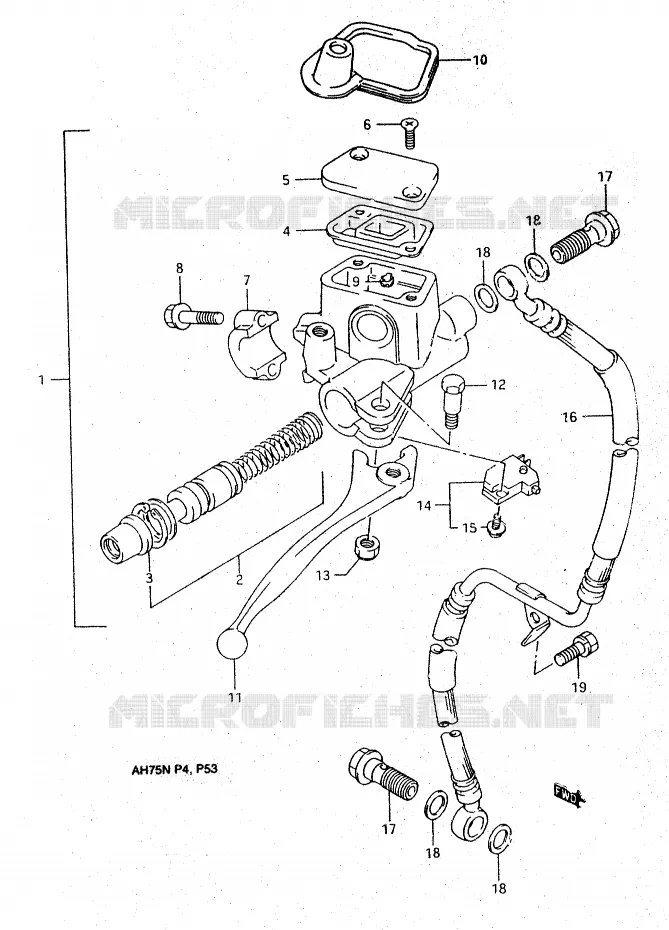 MAITRE CYLINDRE AVANT Suzuki SCOOTER 75 ADDRESS 1992  AH75N