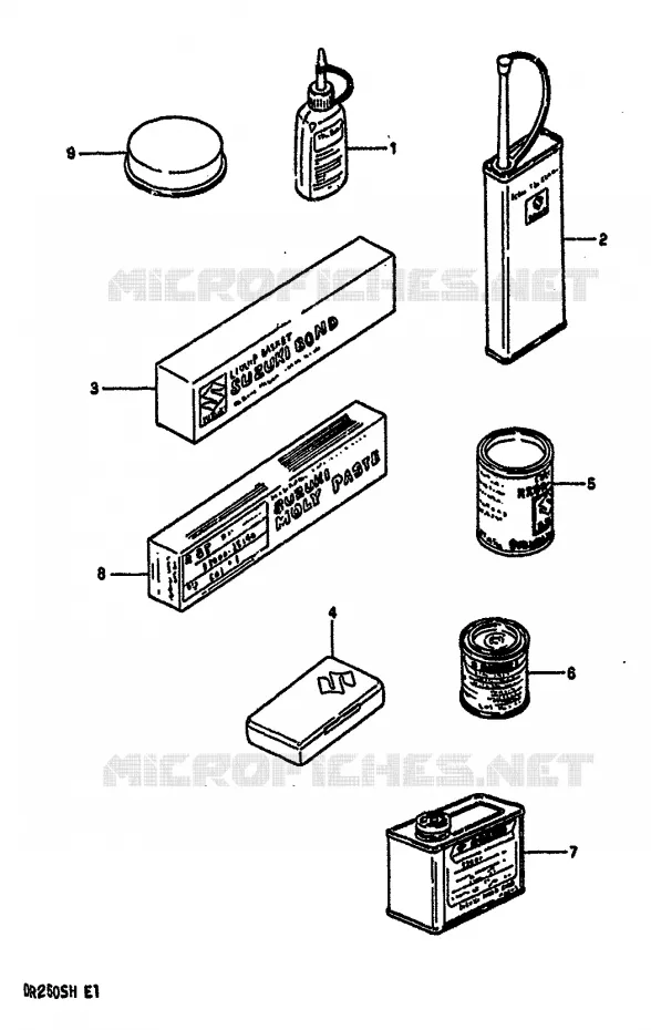 OPTIONS Suzuki MOTO 250 DR 1987  DR250SH(E/F/G/H)