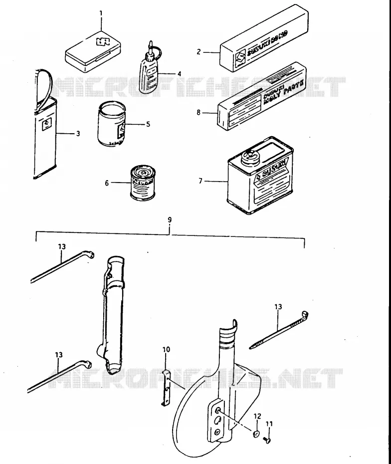 OPTIONS Suzuki MOTO 500 DR 1987  DR500H(G/H/J)