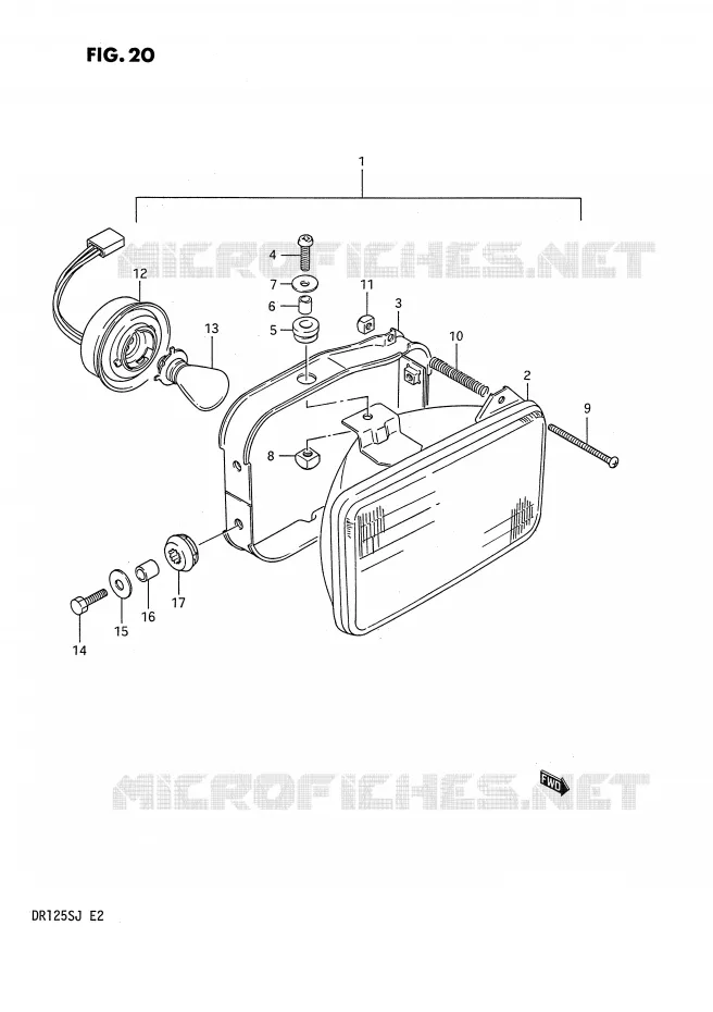 PHARE (E1) Suzuki MOTO 125 DR 1988  DR125SJ(E2)
