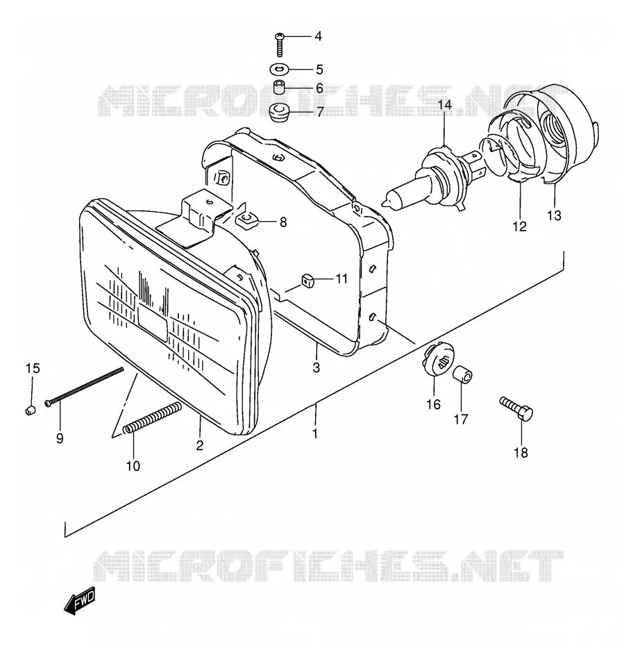PHARE Suzuki MOTO 250 DR 1995  DR250SES(E24)