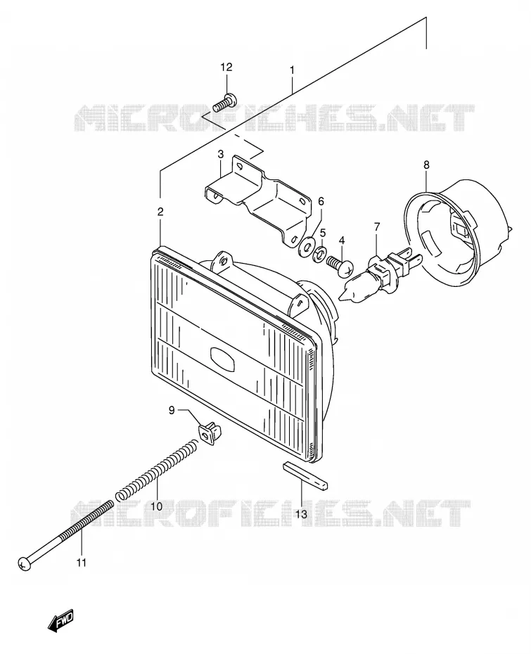 PHARE Suzuki MOTO 350 DR 1996  DR350T(E1)