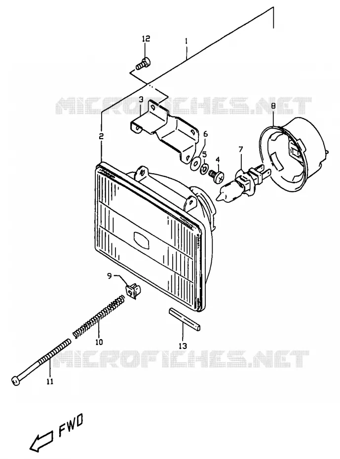 PHARE Suzuki MOTO 350 DR 1997  DR350V(V/W/X)