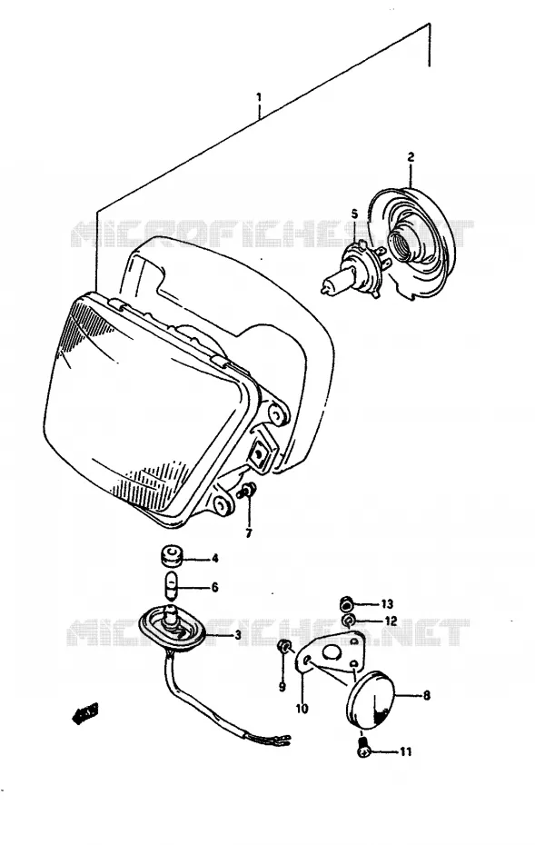 PHARE Suzuki MOTO 650 DR 1991  DR650RSM(L/M)