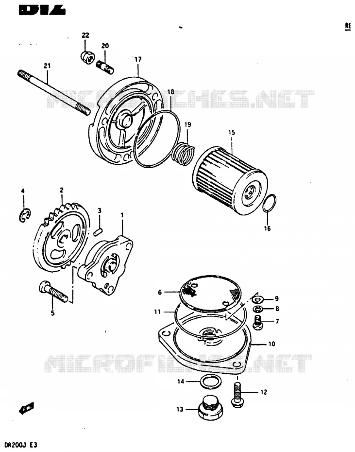 POMPE A HUILE Suzuki MOTO 200 DR 1988  DR200J(G/H/J)