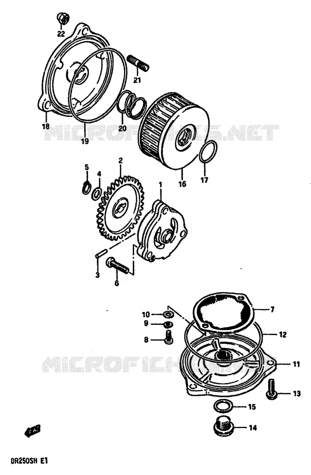 POMPE A HUILE Suzuki MOTO 250 DR 1987  DR250SH(E/F/G/H)