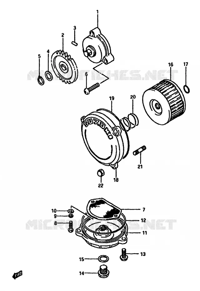 POMPE A HUILE Suzuki MOTO 600 DR 1986  DR600SUG(E2)