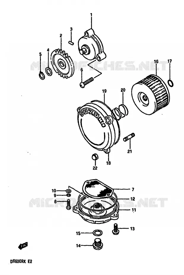POMPE A HUILE Suzuki MOTO 600 DR 1987  DR600RUH(E2)