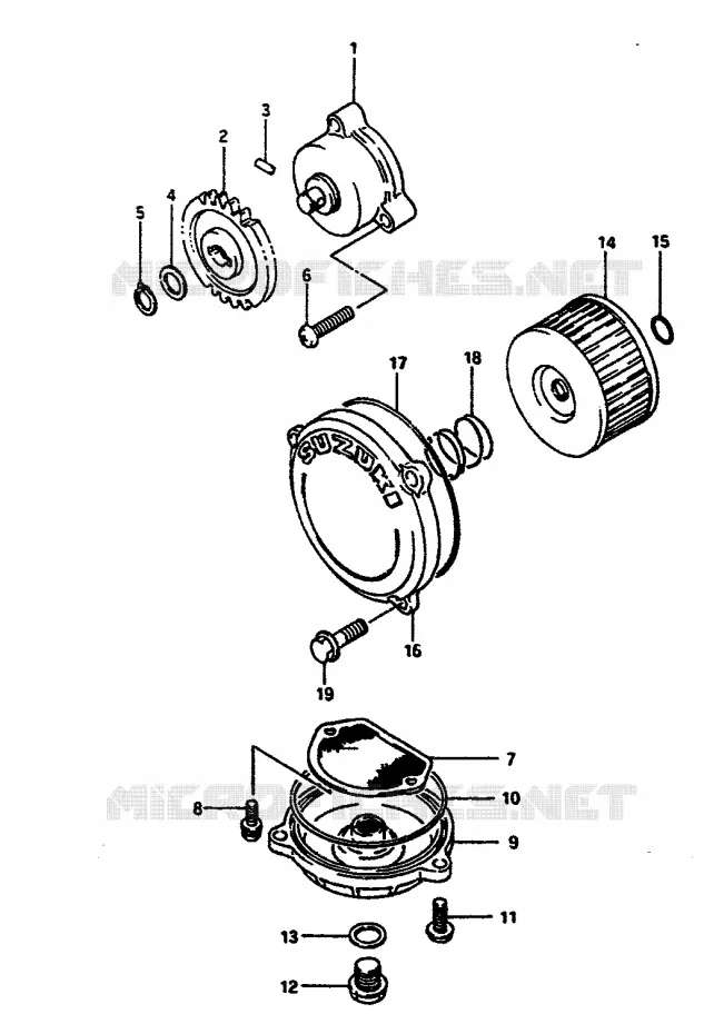 POMPE A HUILE Suzuki MOTO 650 DR 1990  DR650RSUL(L/M)